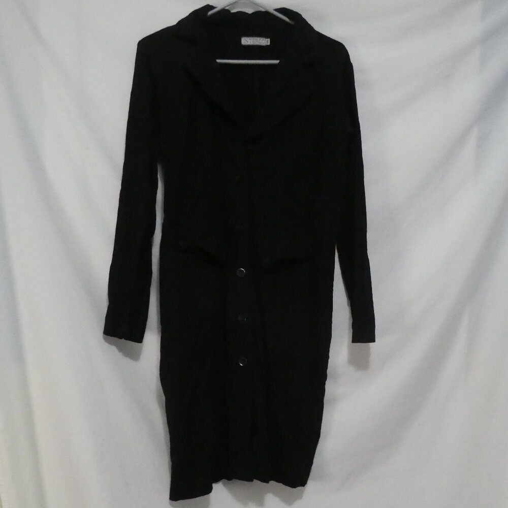 INTERCO | size 36 | Black Button-Up Long Coat Dress | GUC